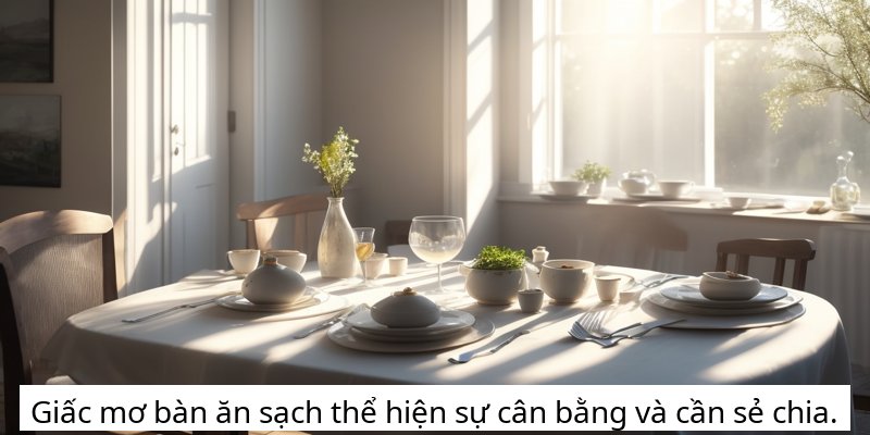 Giấc mơ bàn ăn sạch thể hiện sự cân bằng và cần sẻ chia.